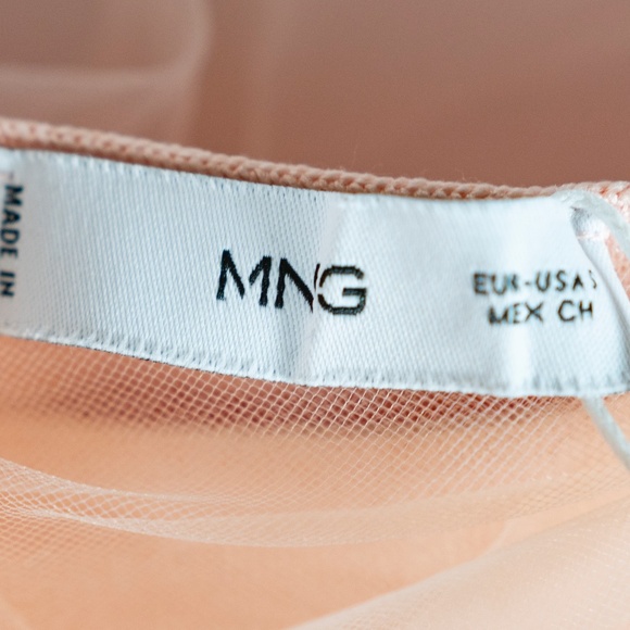 NEW MNG Tulle Chiffon Off The Shoulder Sleeveless Wrap Around Crop Top Tank Pink - Picture 2 of 4